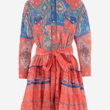 ABITO IN COTONE CON MOTIVO Geometrico NAVARO WESTERN4POPPYREDBLUE PEPS CANNES 