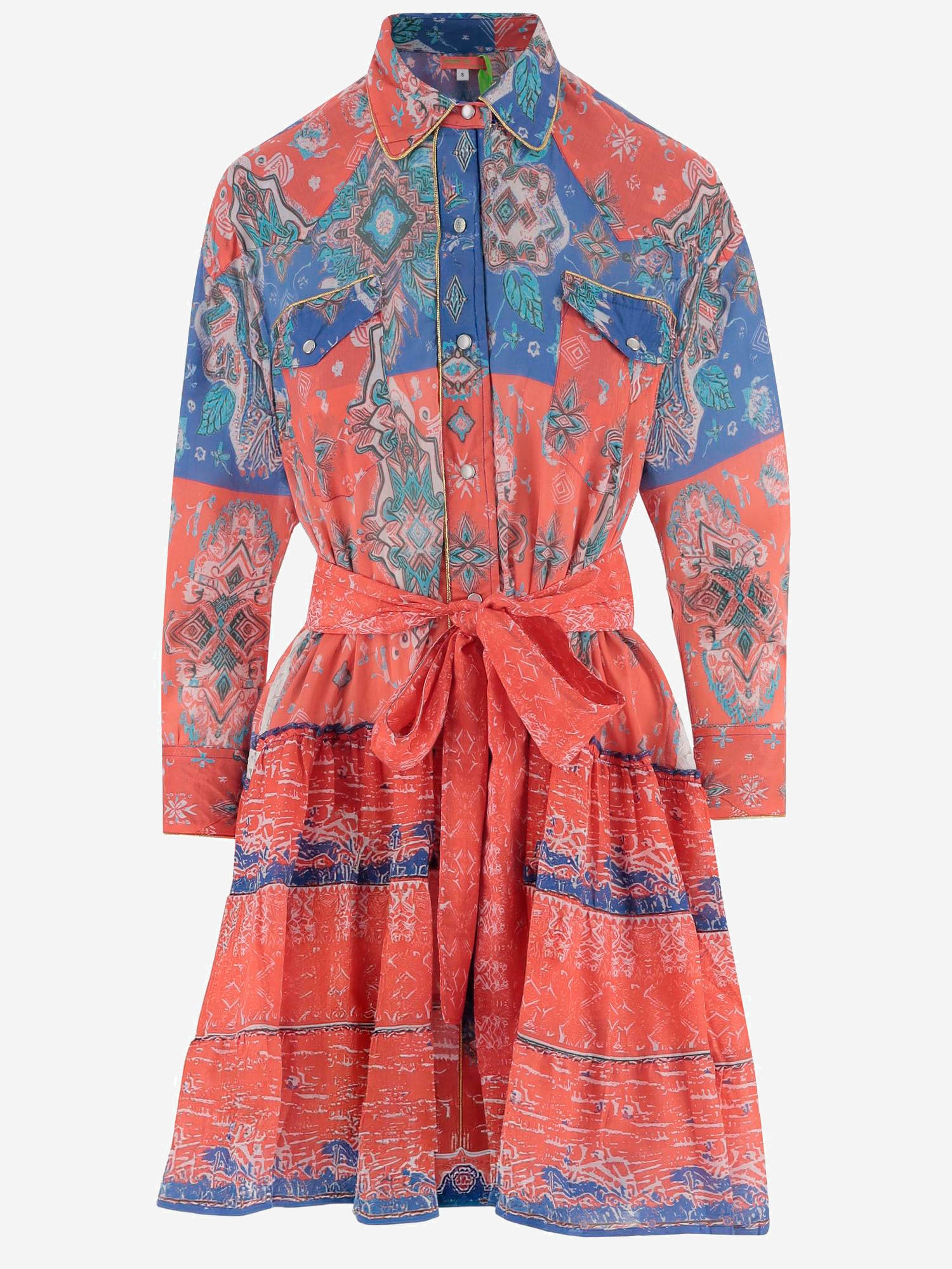 ABITO IN COTONE CON MOTIVO Geometrico NAVARO WESTERN4POPPYREDBLUE PEPS CANNES 