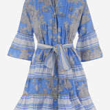 ABITO IN COTONE CON MOTIVO floreale NEWTOILE 04BLUEGREY PEPS CANNES 