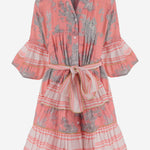 ABITO IN COTONE CON MOTIVO floreale NEWTOILE 04STRAWBERRYGREY PEPS CANNES 