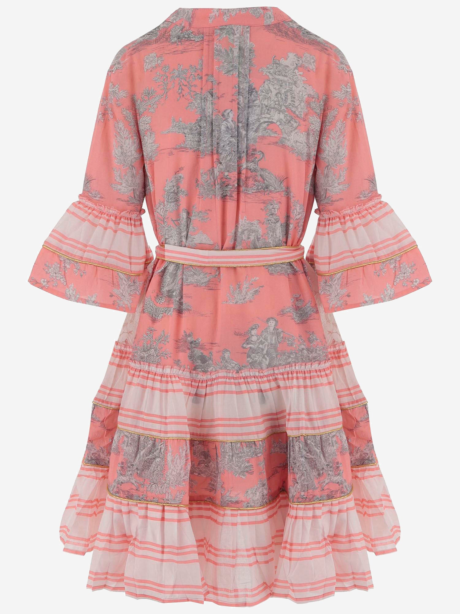 ABITO IN COTONE CON MOTIVO floreale NEWTOILE 04STRAWBERRYGREY PEPS CANNES 