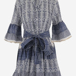 ABITO IN COTONE CON MOTIVO geometrico SPRING 04NAVY PEPS CANNES 
