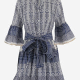 ABITO IN COTONE CON MOTIVO geometrico SPRING 04NAVY PEPS CANNES 