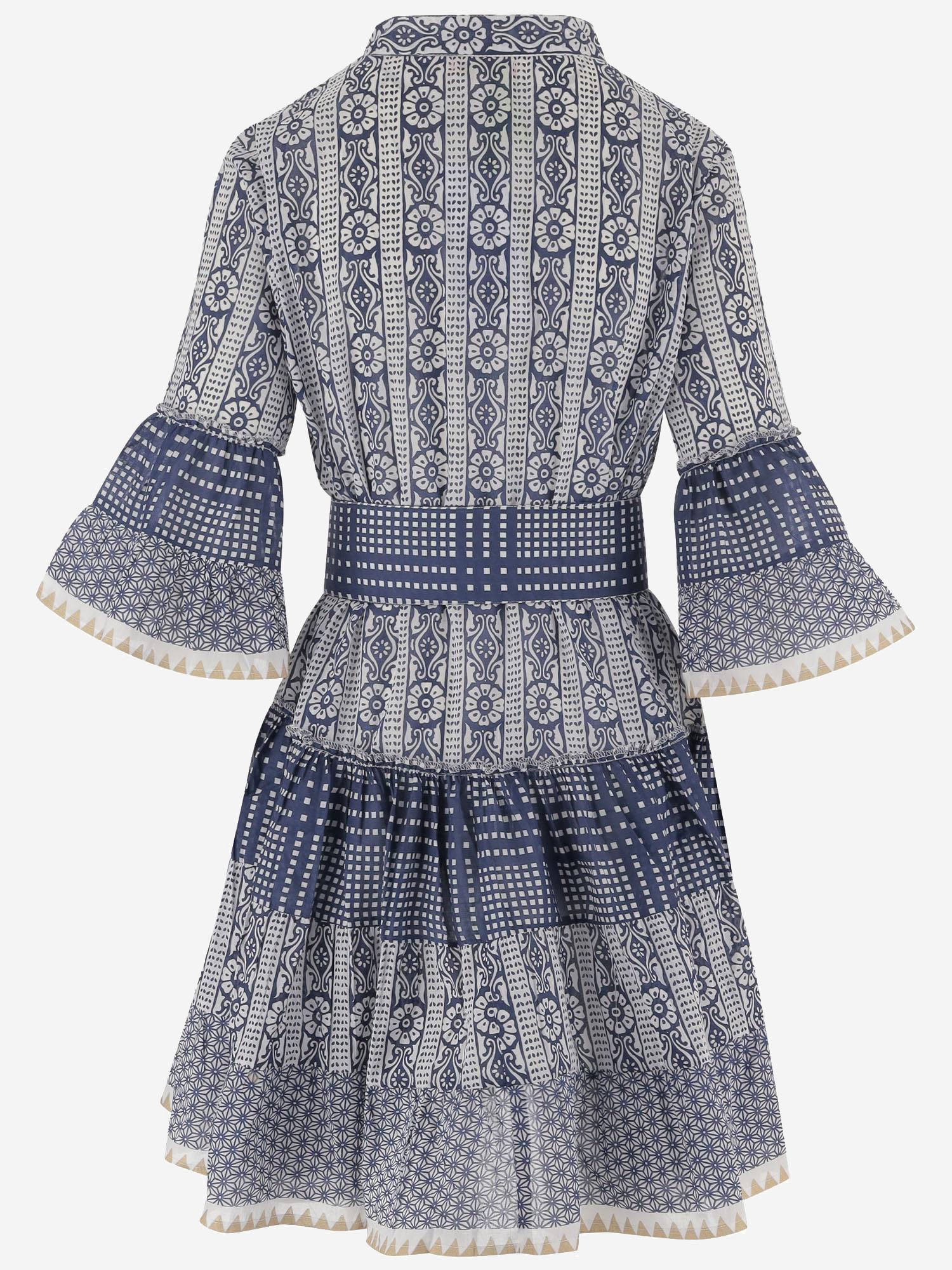 ABITO IN COTONE CON MOTIVO geometrico SPRING 04NAVY PEPS CANNES 