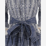 ABITO IN COTONE CON MOTIVO geometrico SPRING 04NAVY PEPS CANNES 