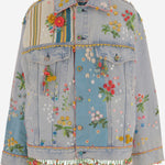 GIACCA IN DENIM CON RICAMI FLOREALI BDNO52 DENIM PERO 