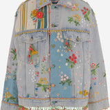 GIACCA IN DENIM CON RICAMI FLOREALI BDNO52 DENIM PERO 