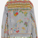 GIACCA IN DENIM CON RICAMI FLOREALI BDNO52 DENIM PERO 