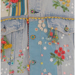 GIACCA IN DENIM CON RICAMI FLOREALI BDNO52 DENIM PERO 