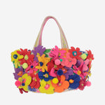 Borsa in cotone con inserti in ricamo DLPJKCS04ET MULTI PERO 