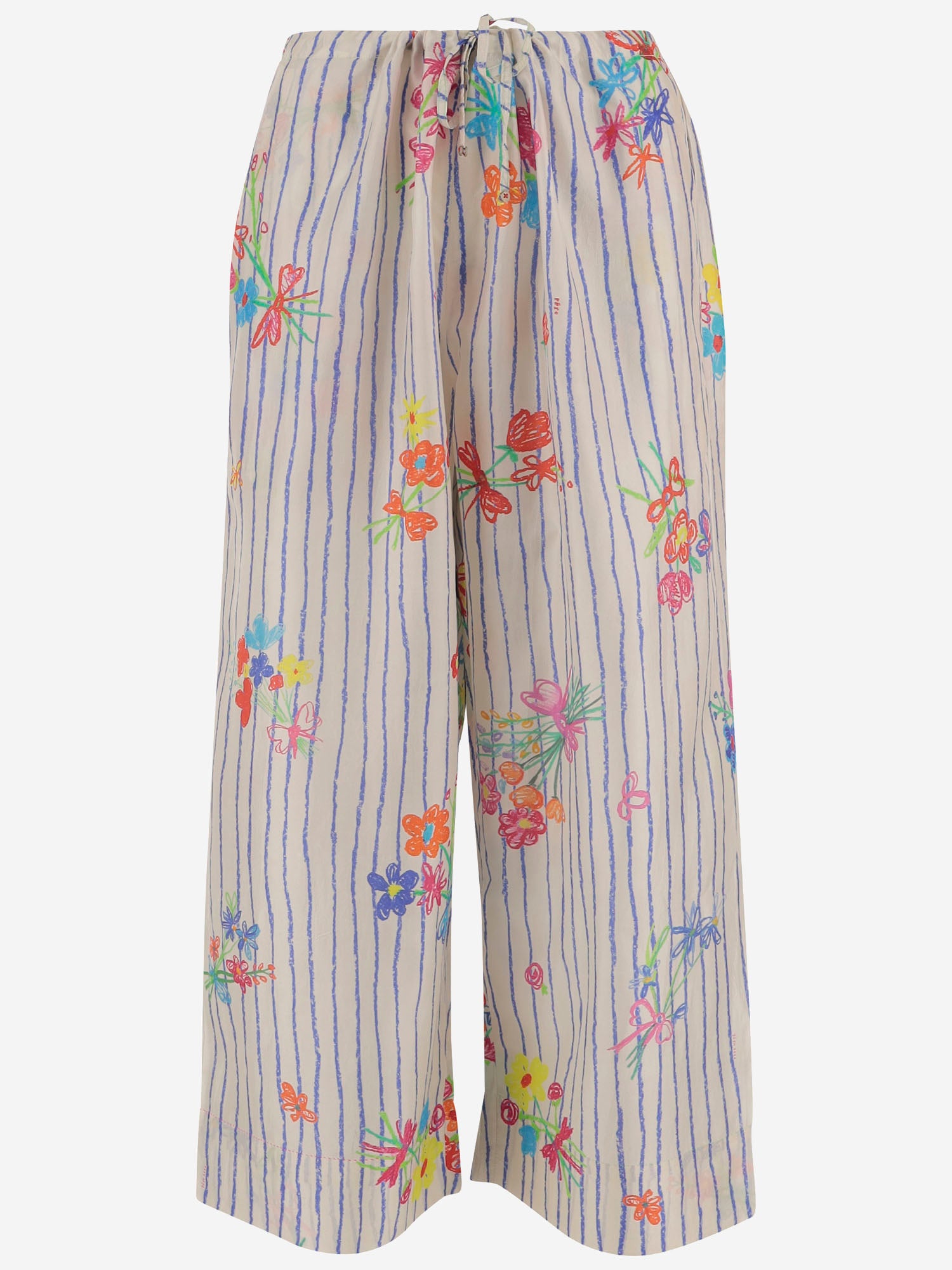 PANTALONI IN SETA A RIGHE DLWPBCUP01 MULTI PERO 