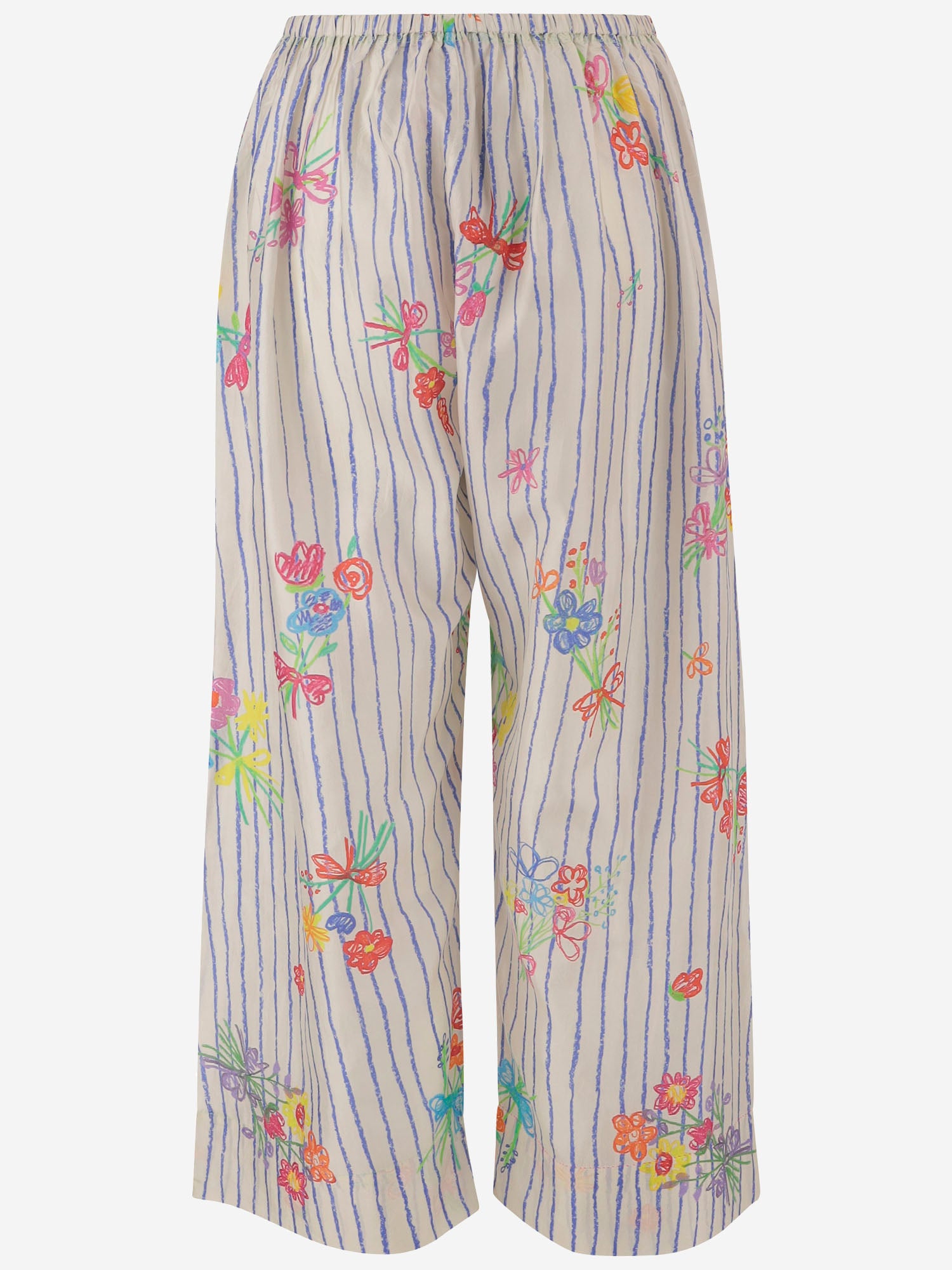 PANTALONI IN SETA A RIGHE DLWPBCUP01 MULTI PERO 