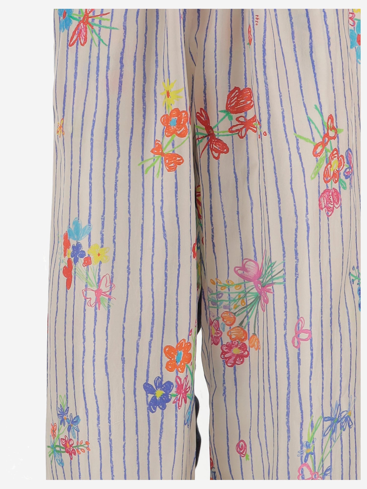 PANTALONI IN SETA A RIGHE DLWPBCUP01 MULTI PERO 