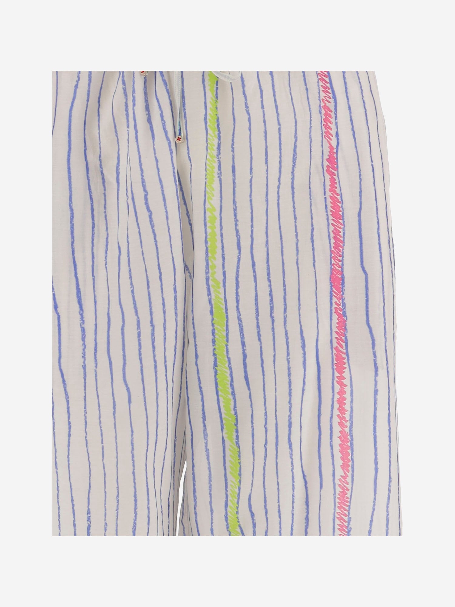 PANTALONI IN COTONE E SETA A RIGHE DLWPBEF02 MULTI PERO 
