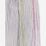 PANTALONI IN COTONE E SETA A RIGHE DLWPBEF02 MULTI PERO 
