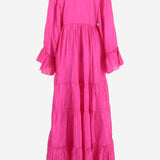ABITO LUNGO IN SETA DLWPDFRL01 FUCSIA PERO 