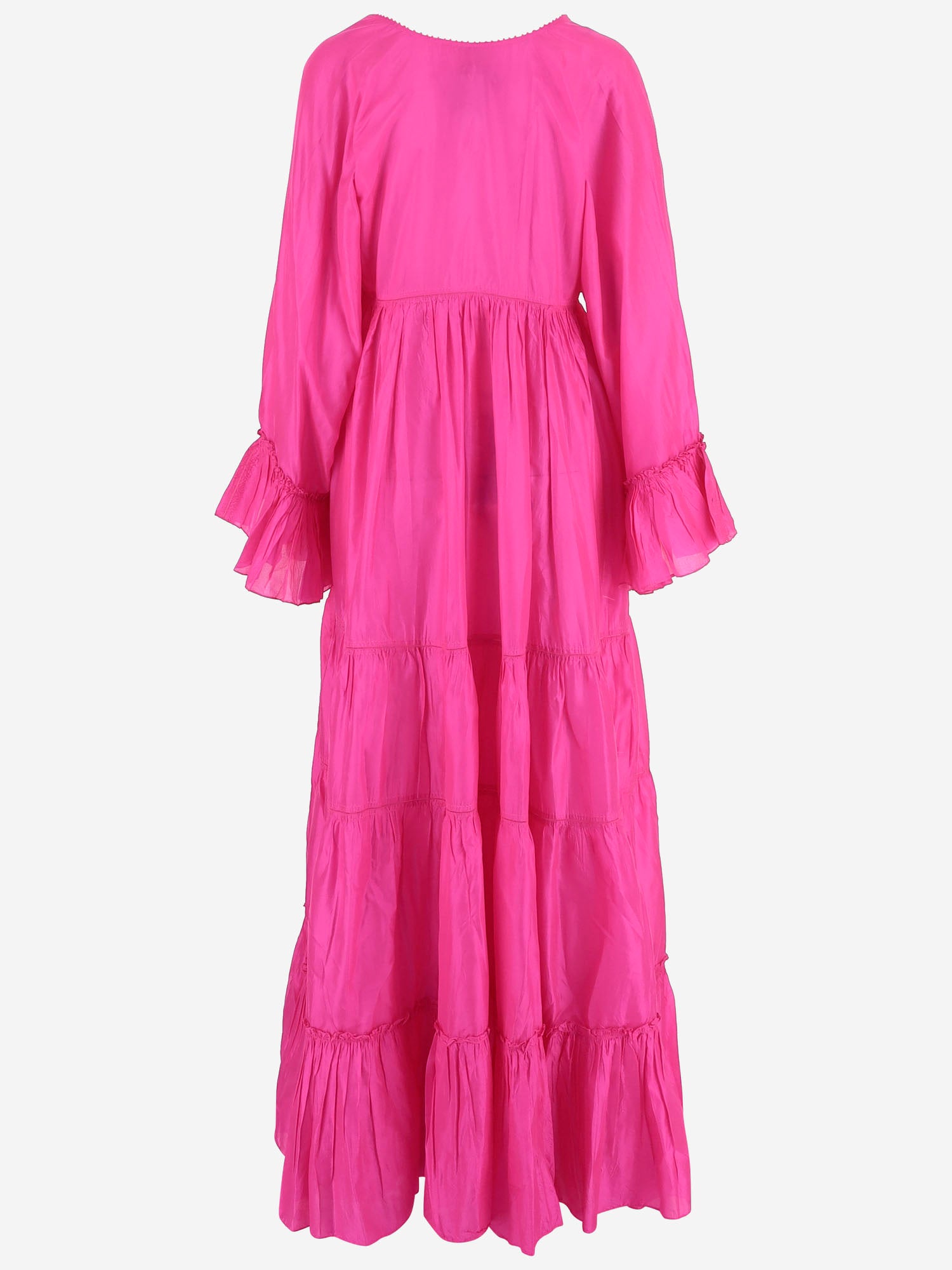 ABITO LUNGO IN SETA DLWPDFRL01 FUCSIA PERO 