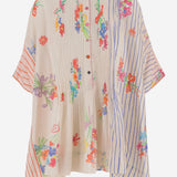 CAMICIA IN SETA E COTONE CON MOTIVO FLOREALE DLWPDKPT01 MULTI PERO 