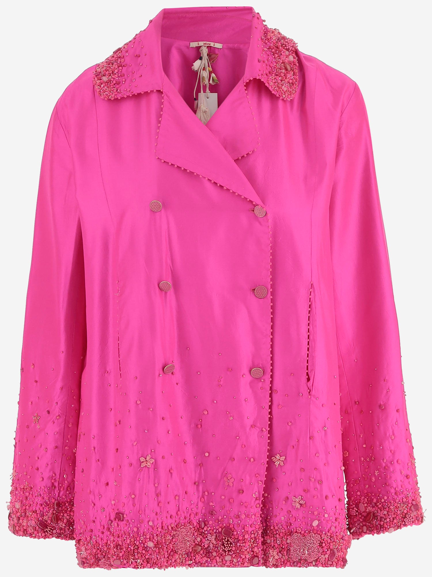 Giacca doppiopetto in seta DLWPJMA04E FUCSIA PERO 