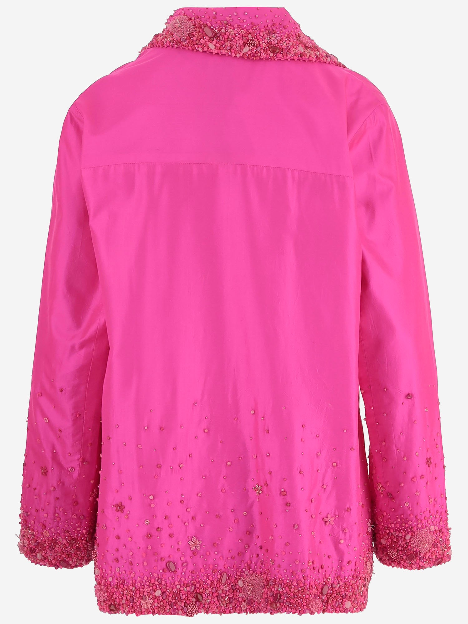 Giacca doppiopetto in seta DLWPJMA04E FUCSIA PERO 
