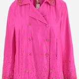 Giacca doppiopetto in seta DLWPJMA04E FUCSIA PERO 