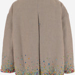 Giacca in lino con perline DLWPJNFL01E GREEN PERO 