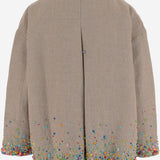 Giacca in lino con perline DLWPJNFL01E GREEN PERO 