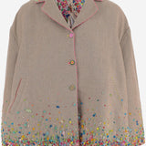 Giacca in lino con perline DLWPJNFL01E GREEN PERO 