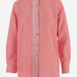 CAMICIA A QUADRI IN misto seta COTONE DLWPLSPLA02 WHITERED PERO 