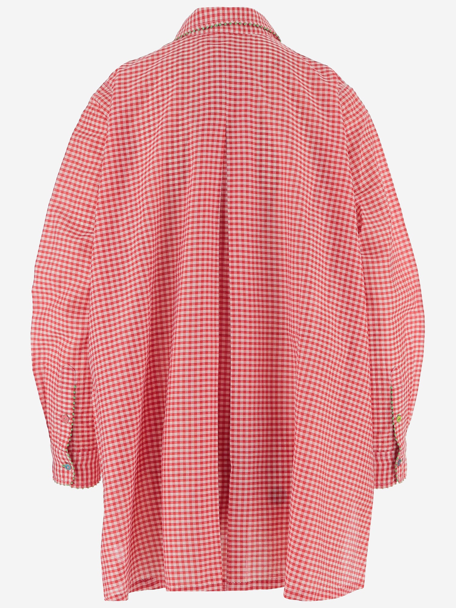 CAMICIA A QUADRI IN misto seta COTONE DLWPLSPLA02 WHITERED PERO 