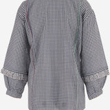 CAMICIA A QUADRI IN misto seta COTONE DLWPSSFF01 WHITEBLU PERO 