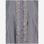 CAMICIA A QUADRI IN misto seta COTONE DLWPSSFF01 WHITEBLU PERO 