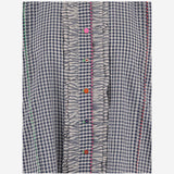 CAMICIA A QUADRI IN misto seta COTONE DLWPSSFF01 WHITEBLU PERO 