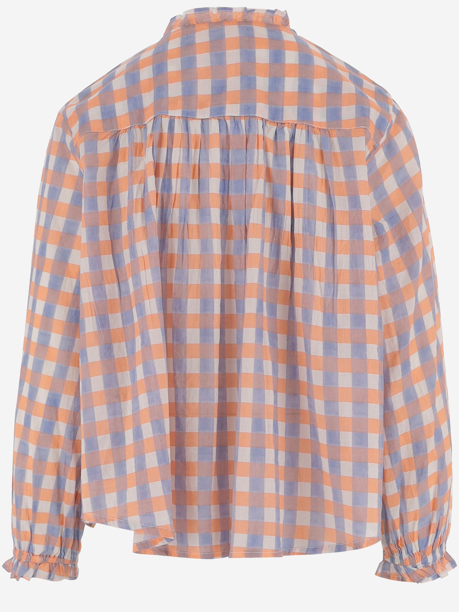 CAMICIA IN COTONE CON RICAMO FLOREALE E SMOCKING ADRIANA BLUE PHILIPPA 1970 