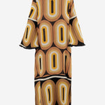 ABITO LUNGO IN LINO CON STAMPA GEOMETRICA CASILDA YELLOW PHILIPPA 1970 