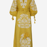Abito keira in lino KEIRA YELLOW PHILIPPA 1970 