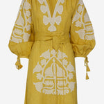 Abito keira in lino KEIRA YELLOW PHILIPPA 1970 