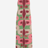 Abito lungo con  stampa geometrica in lino NOEMI PINKGREENBROWN PHILIPPA 1970 