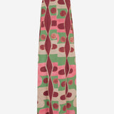 Abito lungo con  stampa geometrica in lino NOEMI PINKGREENBROWN PHILIPPA 1970 
