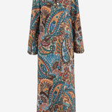 Abito remi con fantasia floreale damascata REMI BLUE PHILIPPA 1970 