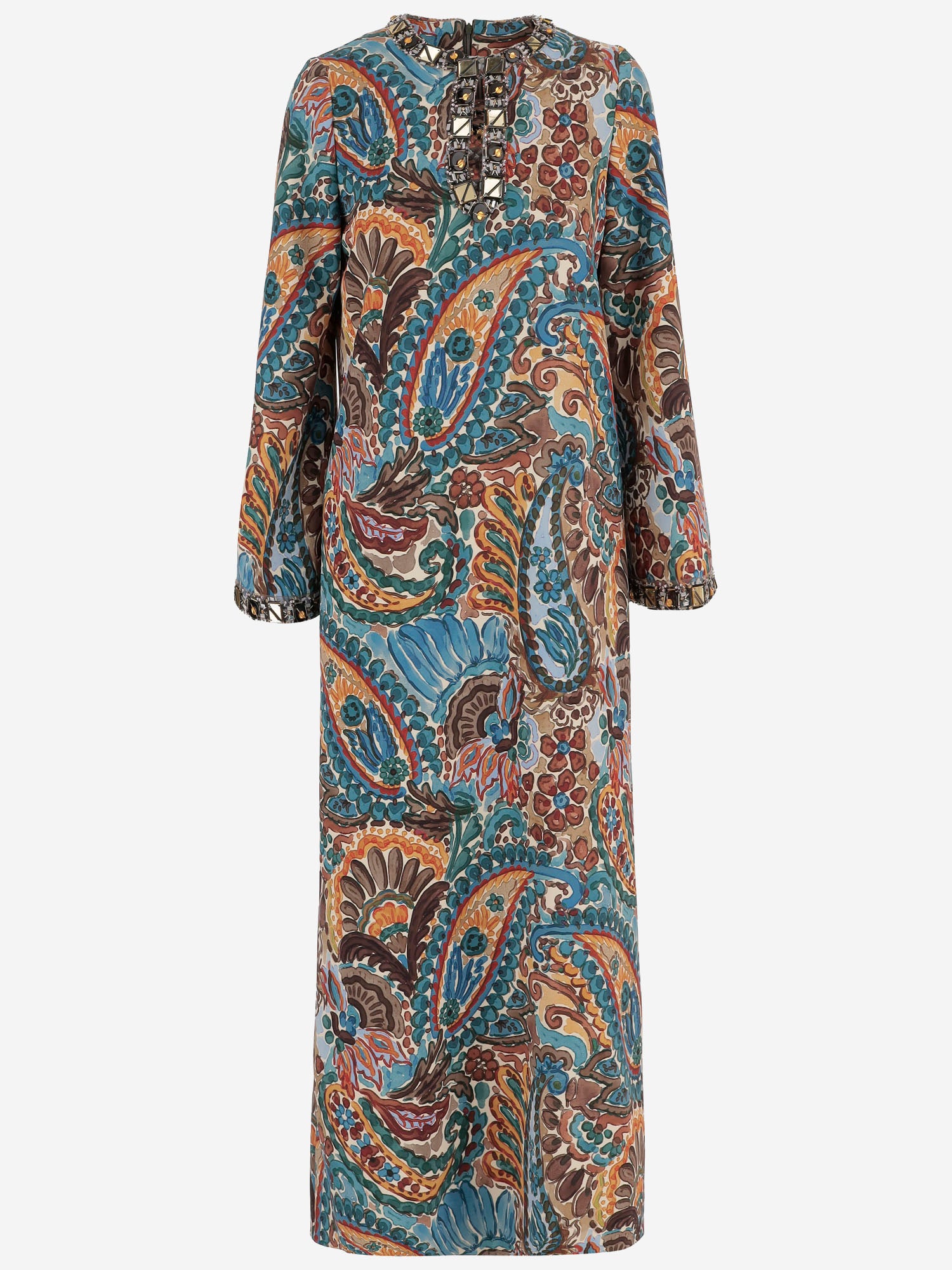 Abito remi con fantasia floreale damascata REMI BLUE PHILIPPA 1970 