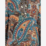 Abito remi con fantasia floreale damascata REMI BLUE PHILIPPA 1970 