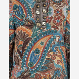 Abito remi con fantasia floreale damascata REMI BLUE PHILIPPA 1970 