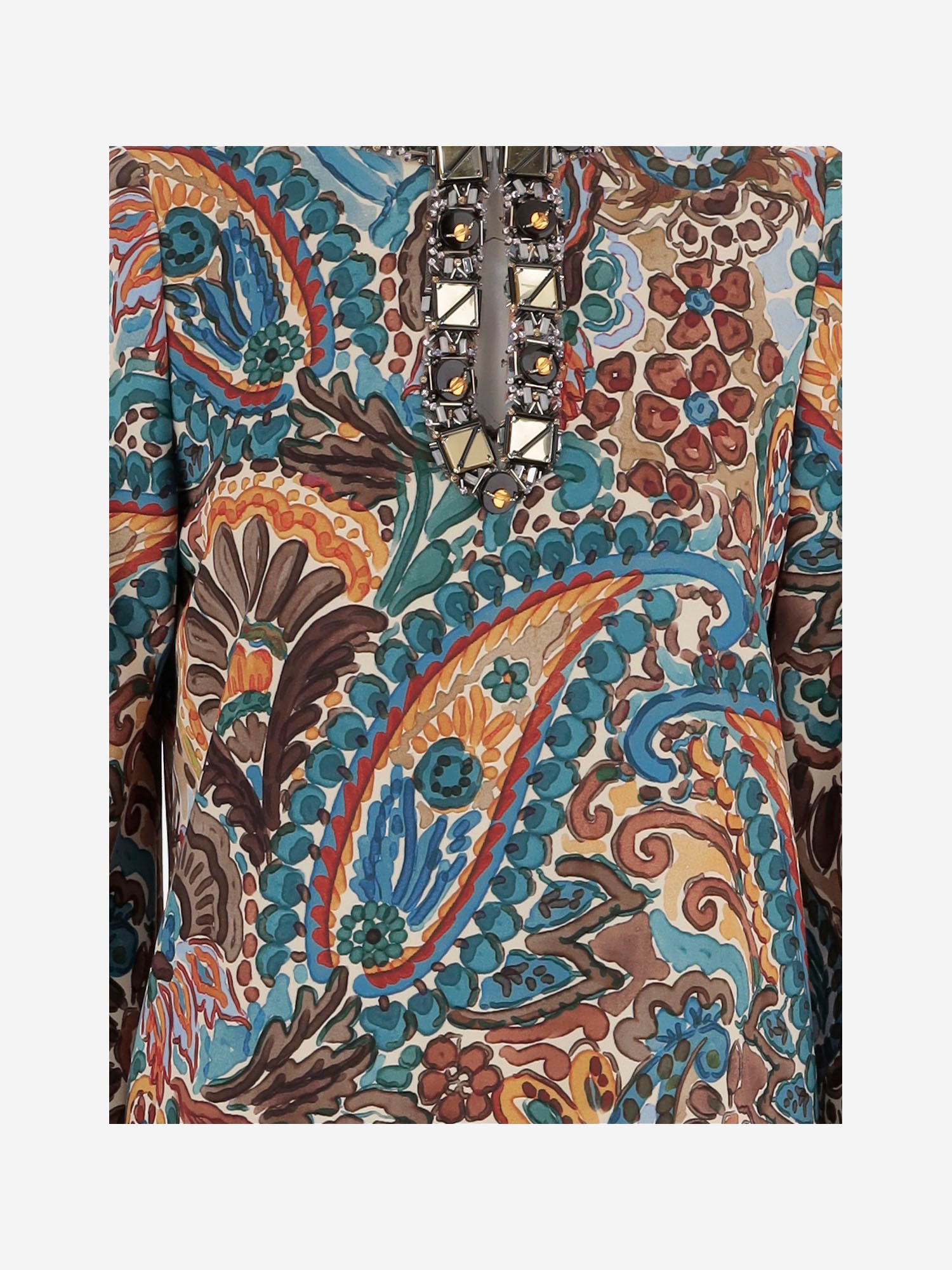 Abito remi con fantasia floreale damascata REMI BLUE PHILIPPA 1970 