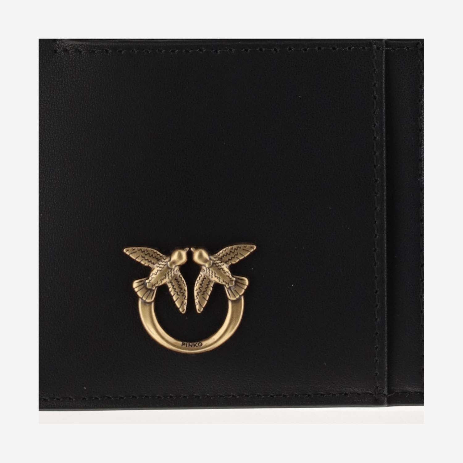 PORTA CARTE LOVE BIRDS IN PELLE 100251 A0F1Z99Q PINKO 