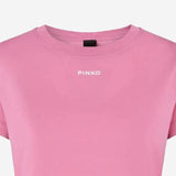 T-SHIRT BASICO IN COTONE CON LOGO 100373 A34FQ48 PINKO 