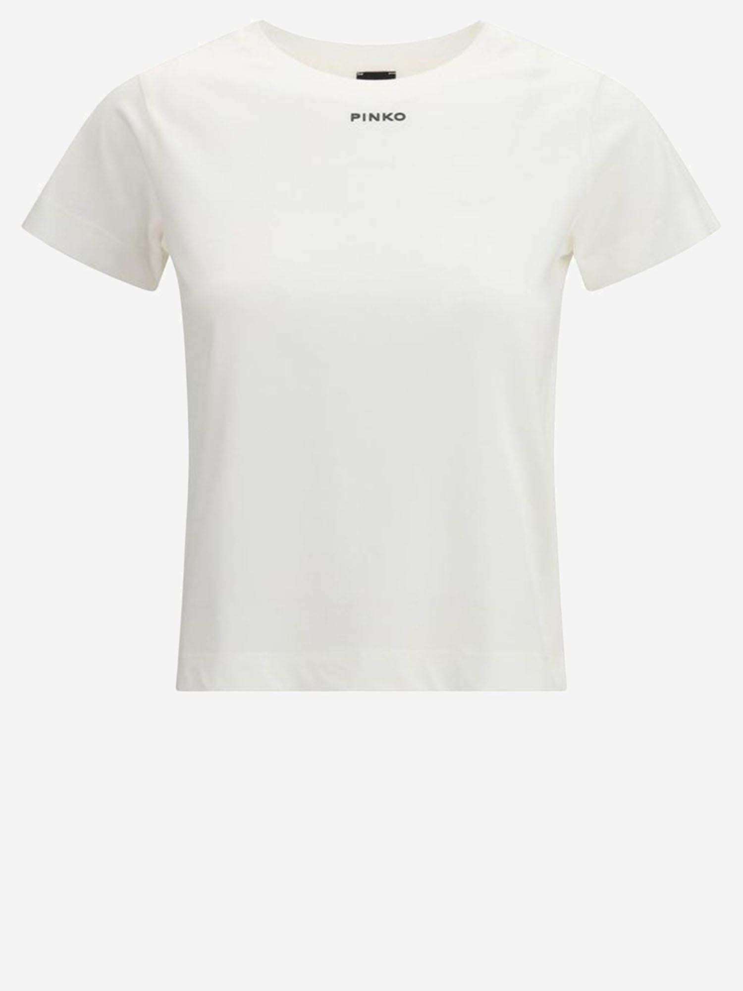 T-SHIRT BASICO IN COTONE CON LOGO 100373 A34FZ05 PINKO 
