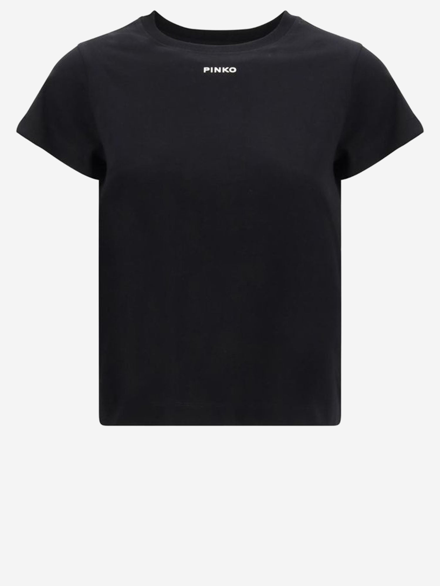 T-SHIRT BASICO IN COTONE CON LOGO 100373 A34FZ99 PINKO 
