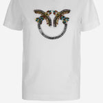 T-SHIRT IN COTONE CON RICAMO APPLICATO 100535 A33FZ05 PINKO 