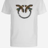 T-SHIRT IN COTONE CON RICAMO APPLICATO 100535 A33FZ05 PINKO 